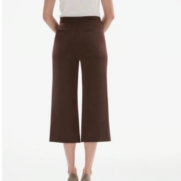MM LAFLEUR Elegant Brown Women's The Pippa Pant Cropped Wide SZ 6 - Picture 2 of 8